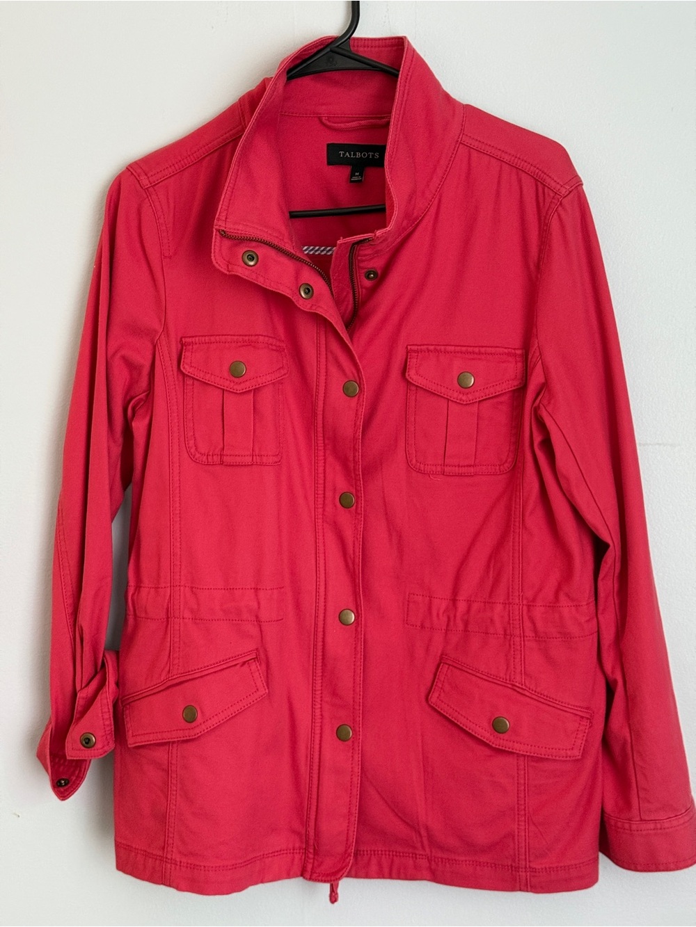 Talbots Coral Utility Jacket with Snap Front